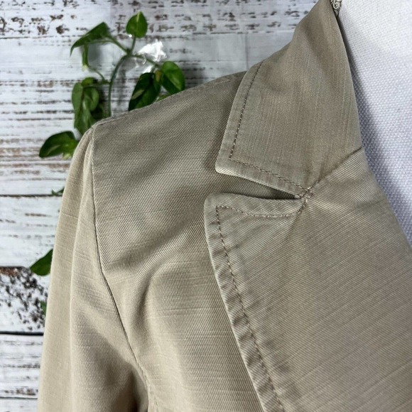 Allen Schwartz ABS Jacket sz Small Gold Sparkle Linen Fringe Boho Wedding Career - Picture 5 of 16